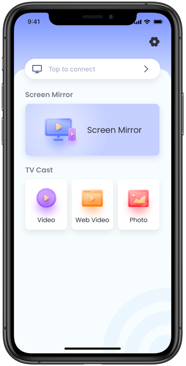 Screen Mirroring App Home Screen