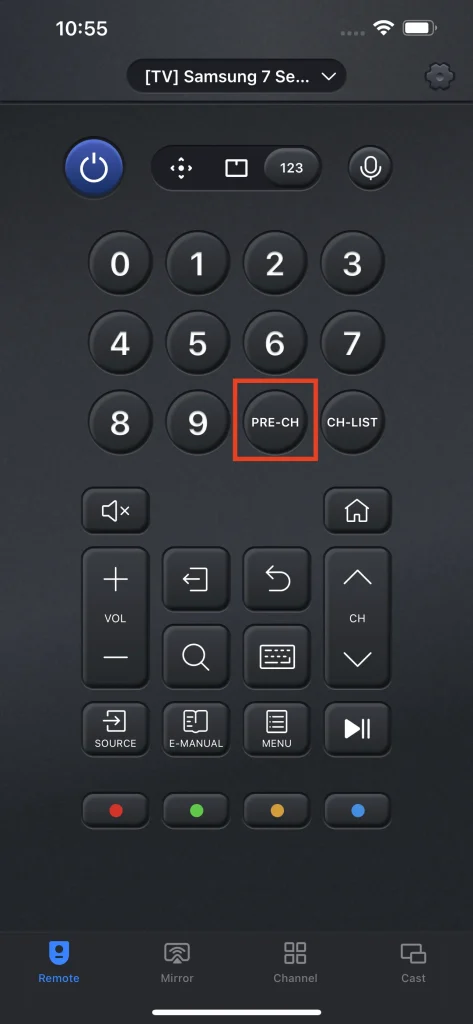 Remote Numberpad Preset Channels