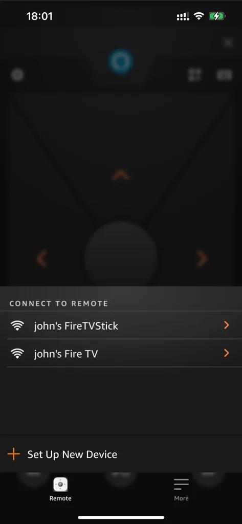 choose a fire TV device to connect