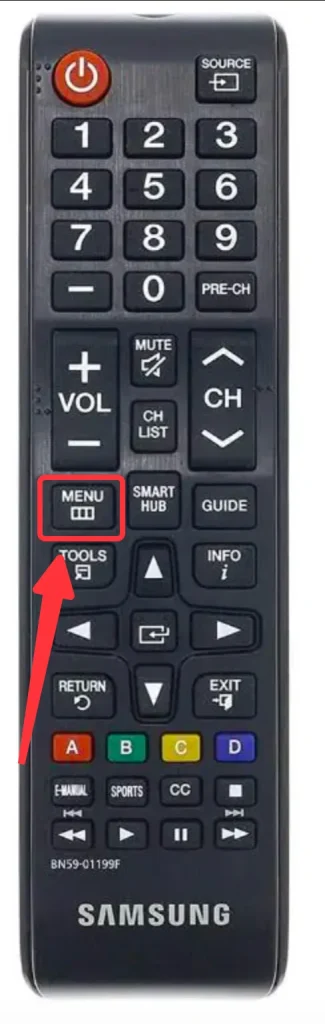 Samsung Remote with Menu Button