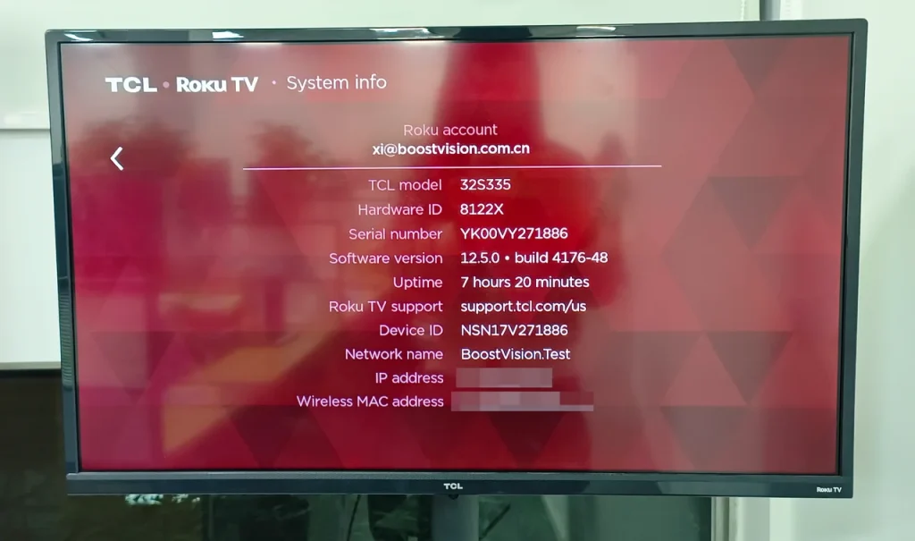 find the serial number of Roku