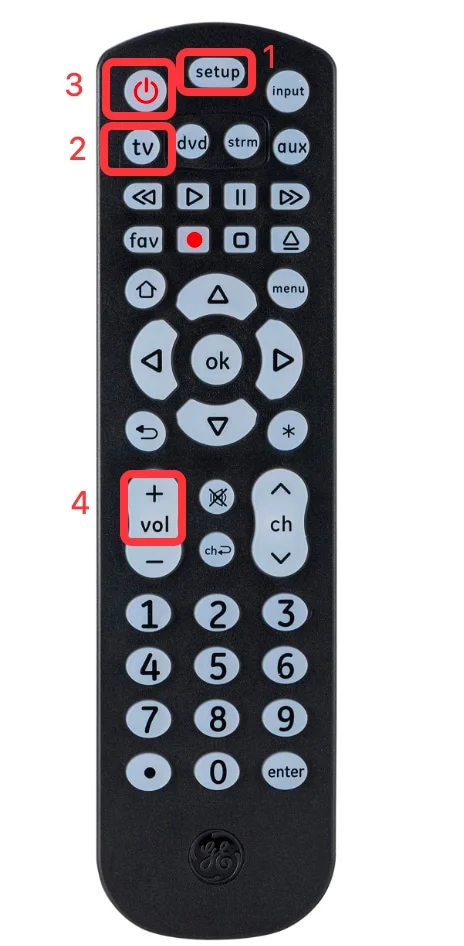 program GE universal remote to TV via auto code search