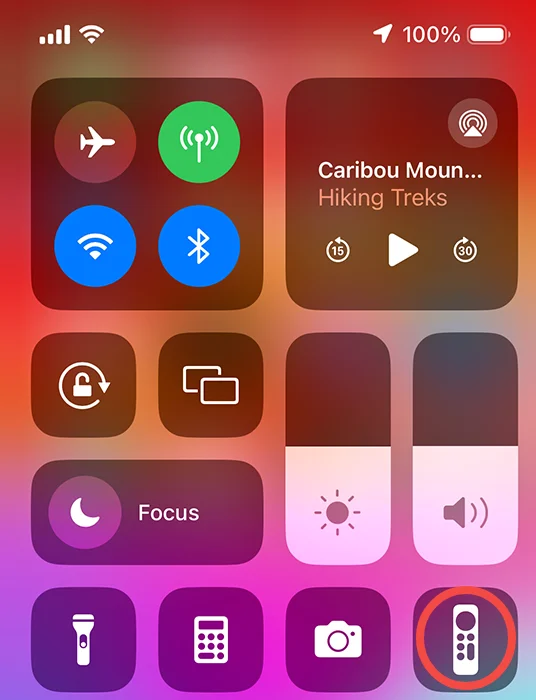 the Remote feature in iPhone's Control Center (image from Apple Support)