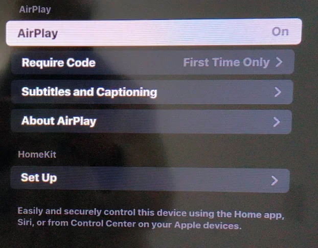 toggle on AirPlay on Roku TV