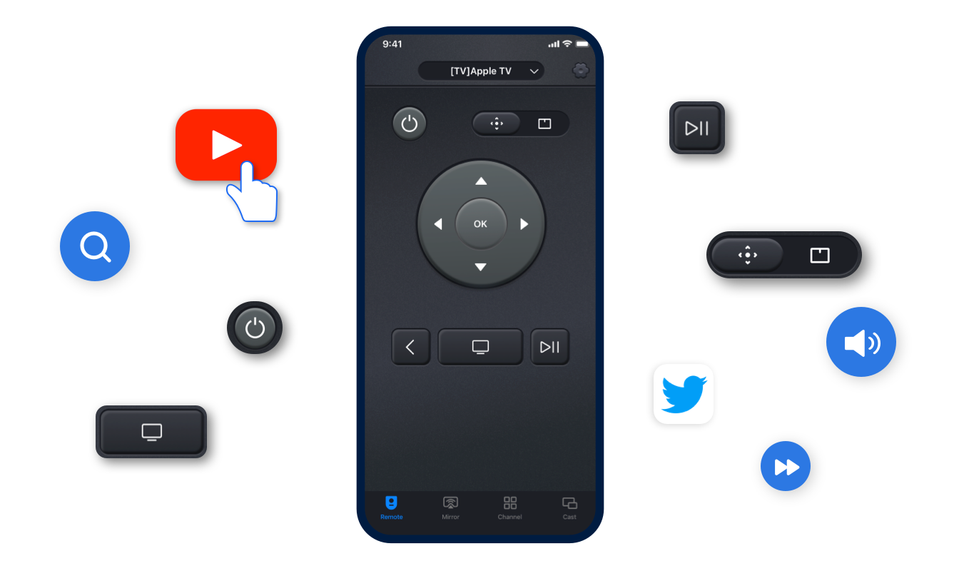 Multifunctional Apple TV Remote App
