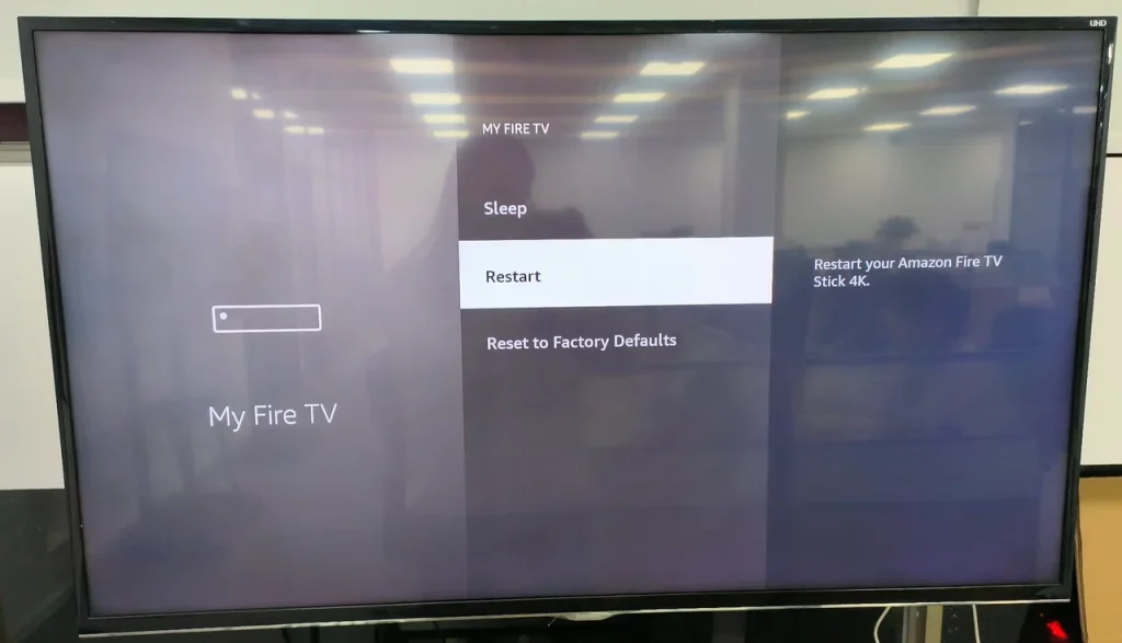 choose Restart on Firestick