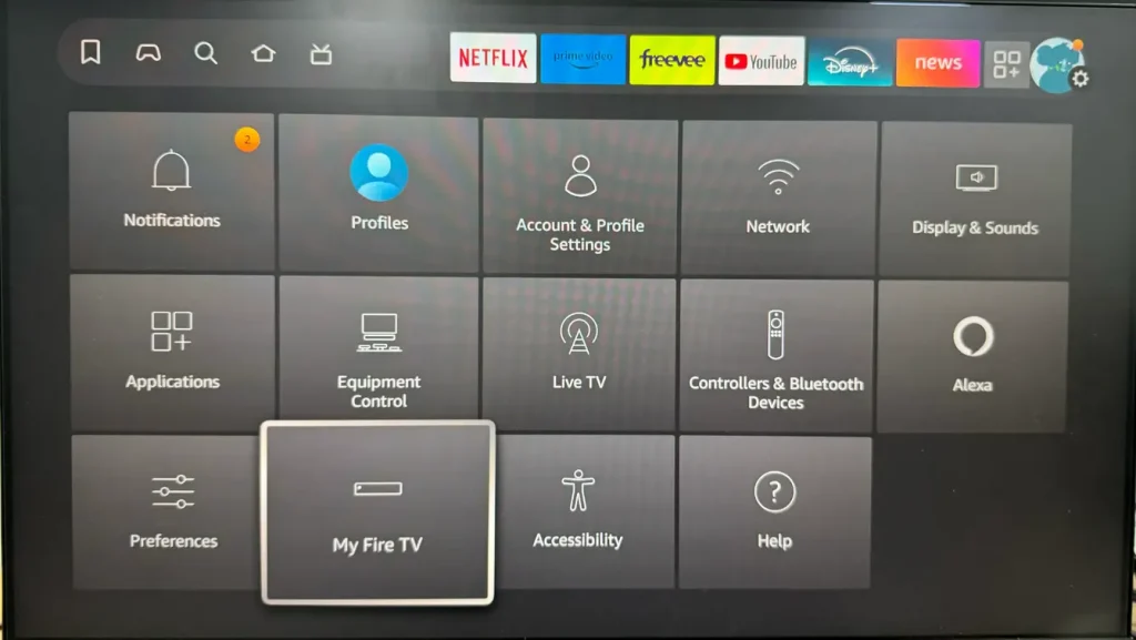 My Fire TV option on Fire TV