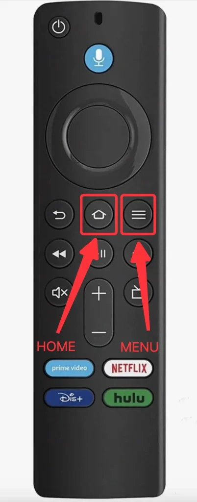 Home and menu button on Alexa Voice Remote