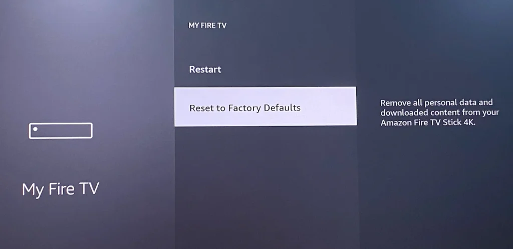 reset Firestick