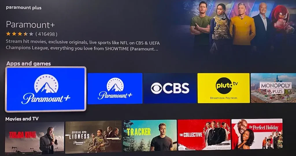 Paramount+ on Firestick