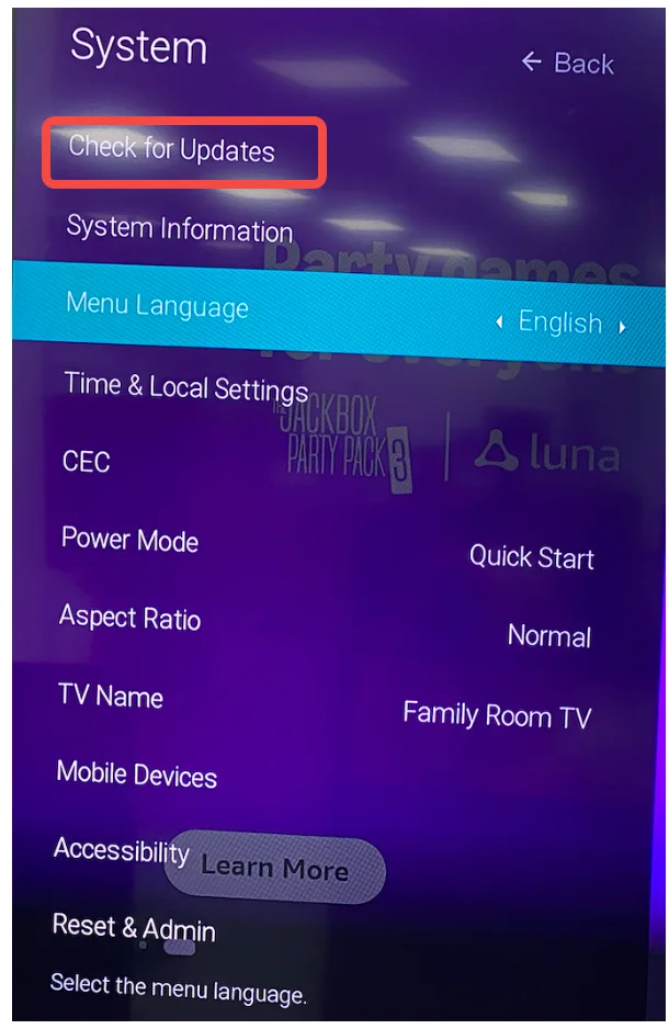 update Vizio TV