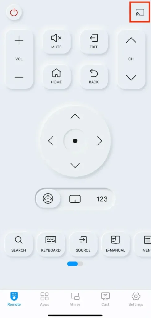 the connect button on the remote app