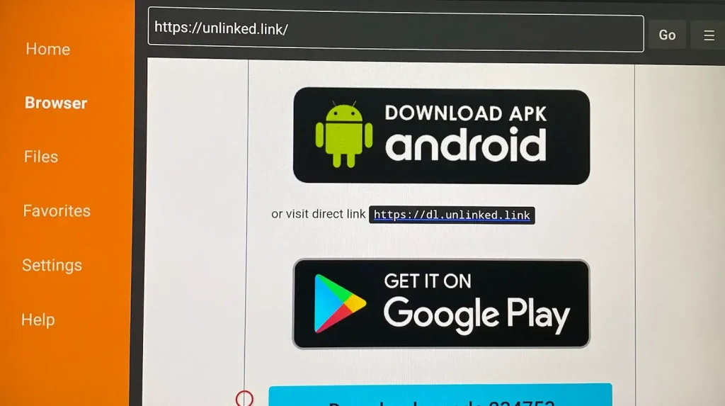 find Unlinked via Downloader on FireStick