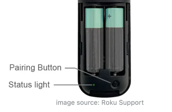 pairing button on Roku remote