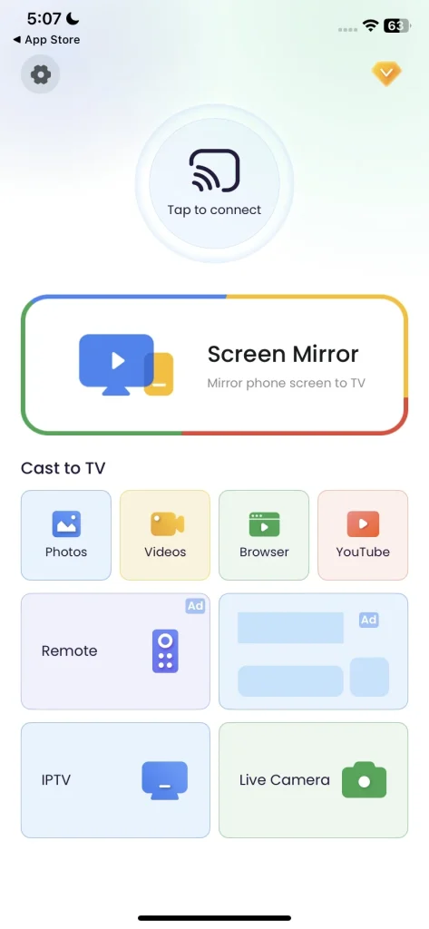 universelle Übertragungs-App für fernseher